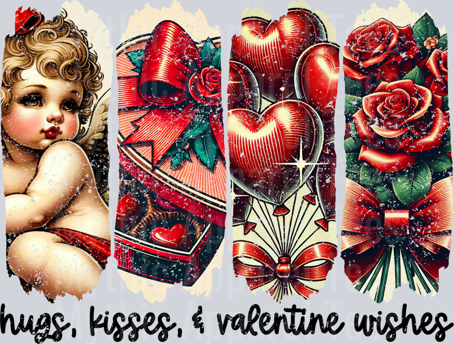 Hugs Kisses And Valentine Wishes Style Combo Valentines Day Design