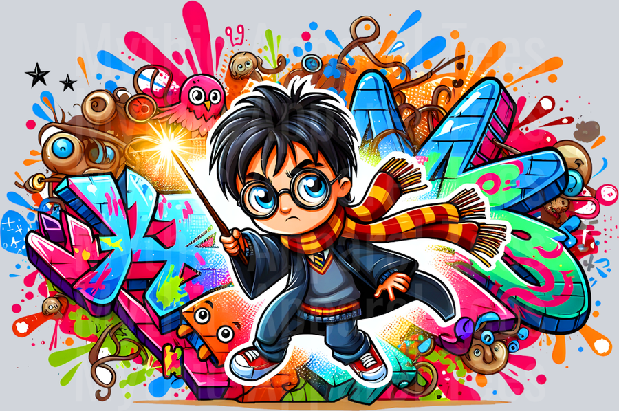 Harry Potter Wand Graffiti DTF Pop Culture Transfers