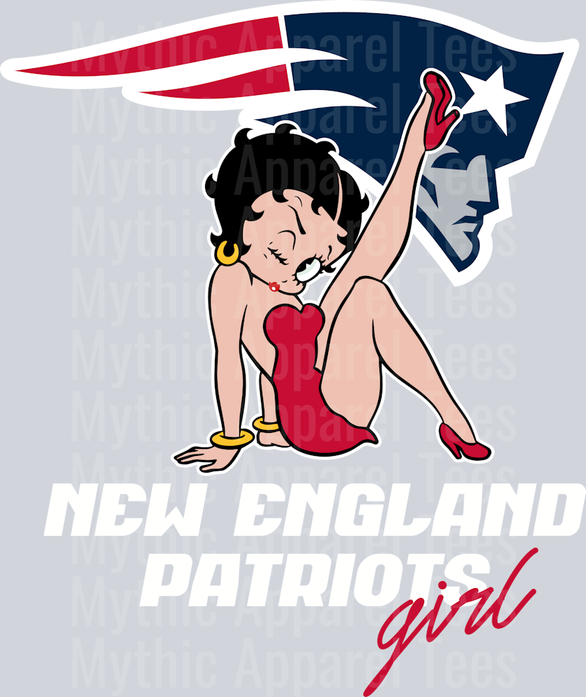 New England Patriots Girl Betty Boop DTF NFL Transfers
