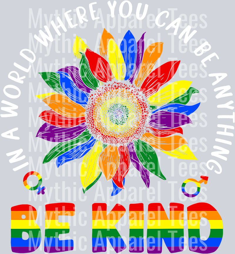 Be kind Sunflower painted LGBTQ+ Transfer
