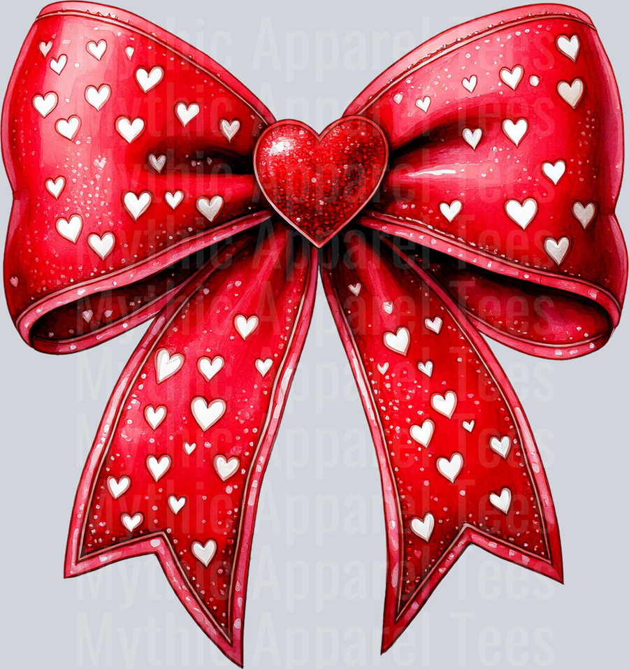 Bow Red and White Hearts Style Combo Valentines Day Design