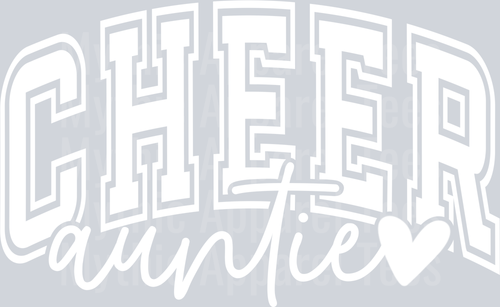 Cheer Auntie Varsity Letters White Aunt