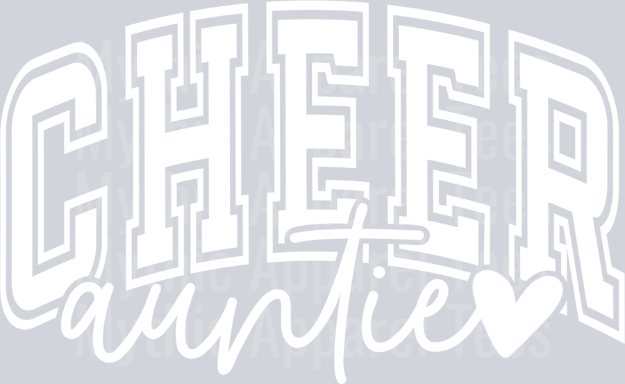 Cheer Auntie Varsity Letters White Aunt