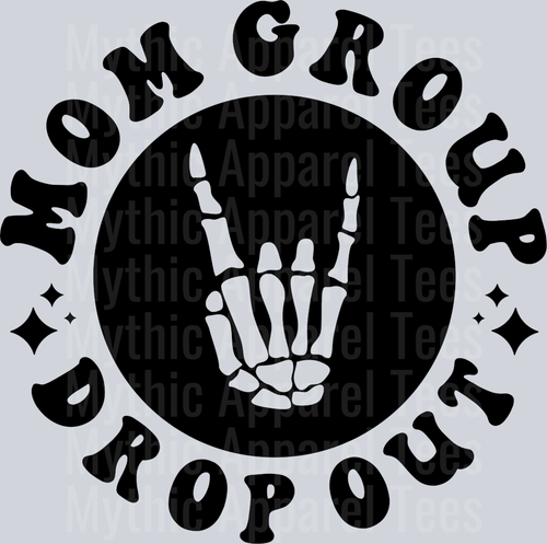 Mom Group Drop Out Pocket Design Wavey Retro Style Funny Shirt Design
