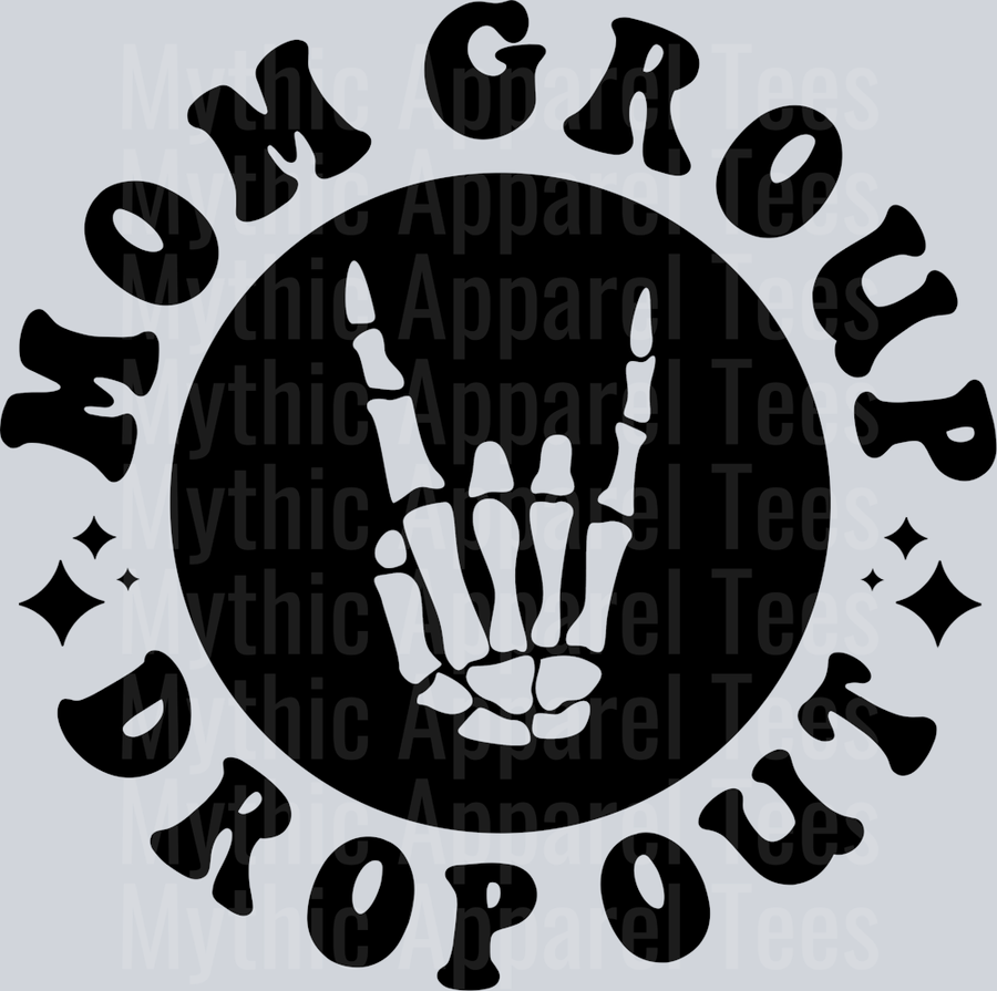 Mom Group Drop Out Pocket Design Wavey Retro Style Funny Shirt Design