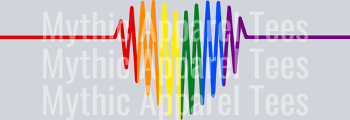 Heartbeat rainbow pride heart LGBTQ+ Transfer