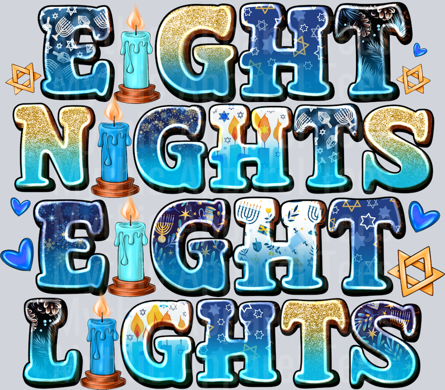 Eight Nights Eight Lights Hanukkah