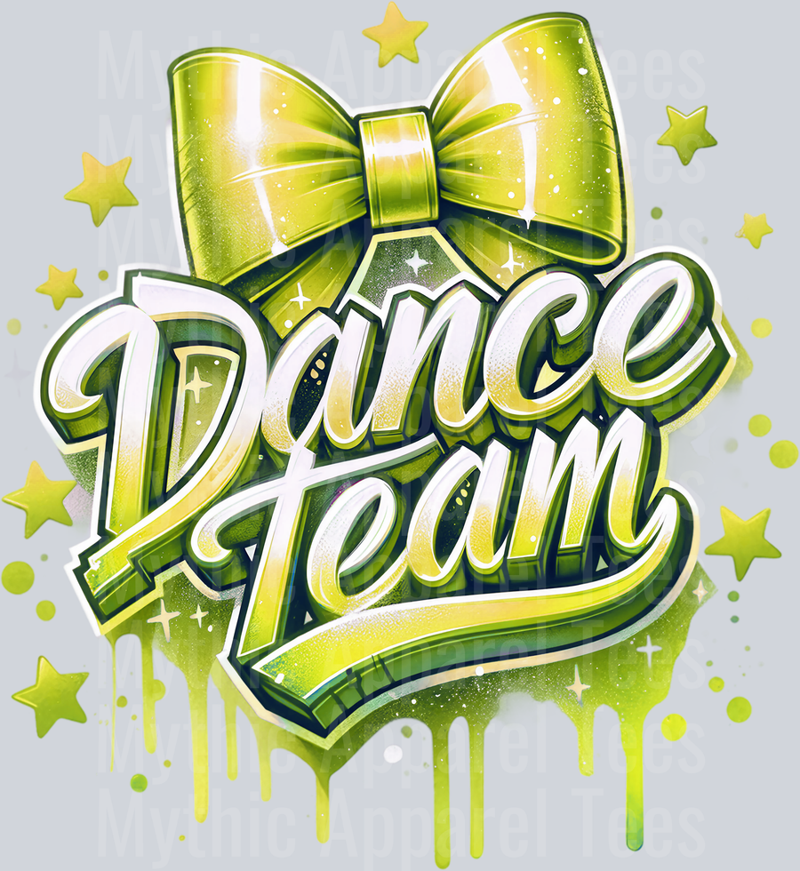 Dance Team Airbrushed Gold DTF Dance Team Transfers