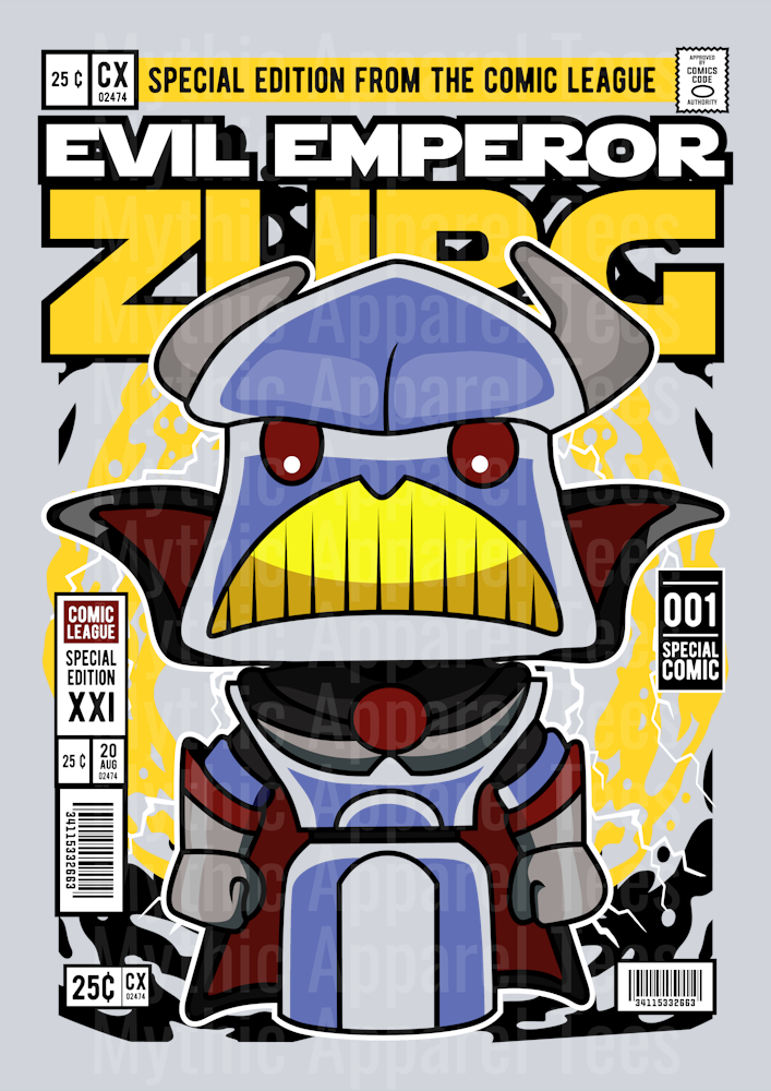 Emperor Zurg Comic Book Cover STYLE DTF Pop Culture Transfers