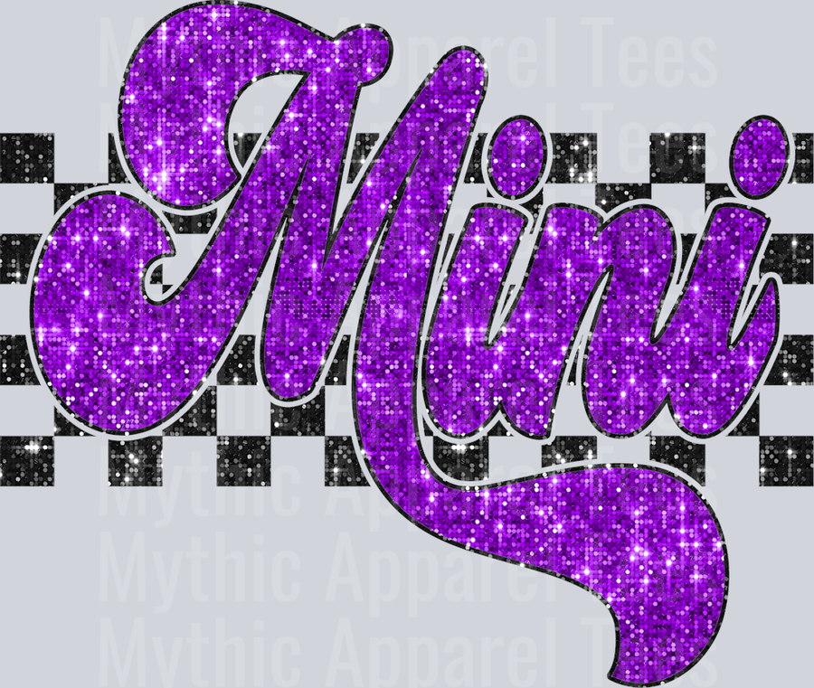 Sequin Purple Checkered Mini