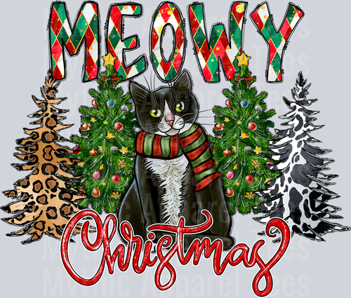 Meowy Christmas Black Cat