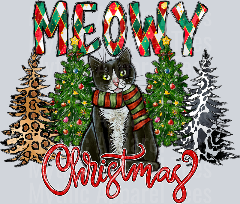 Meowy Christmas Black Cat