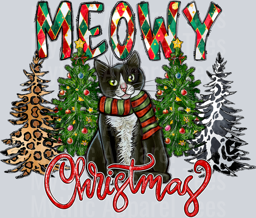 Meowy Christmas Black Cat