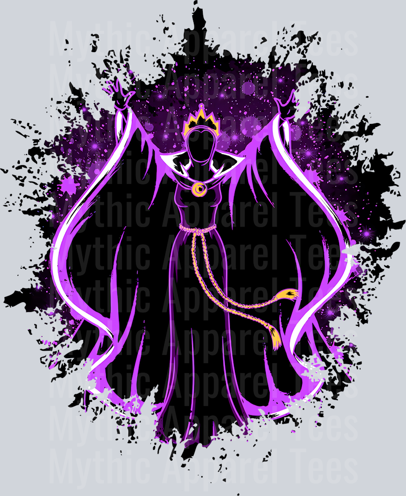 Evil Queen Disney Villain Dark Silhouette Color Splash Crystal Ball Vision