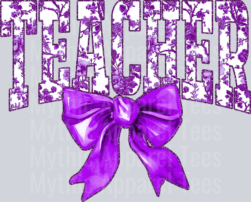 Purple Toile Teacher College Font Floral Teacher Design