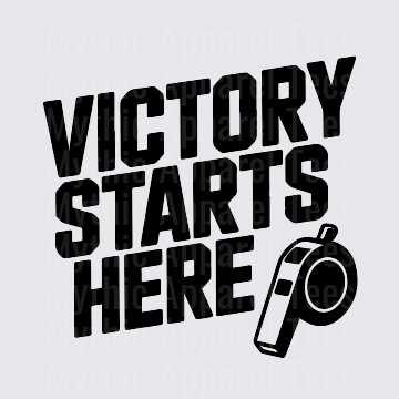 American Football Victory Starts Here Coach Whistle Graphic