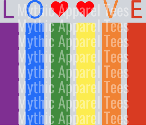 Love with 2 hearts LGBTQ+ Transfer