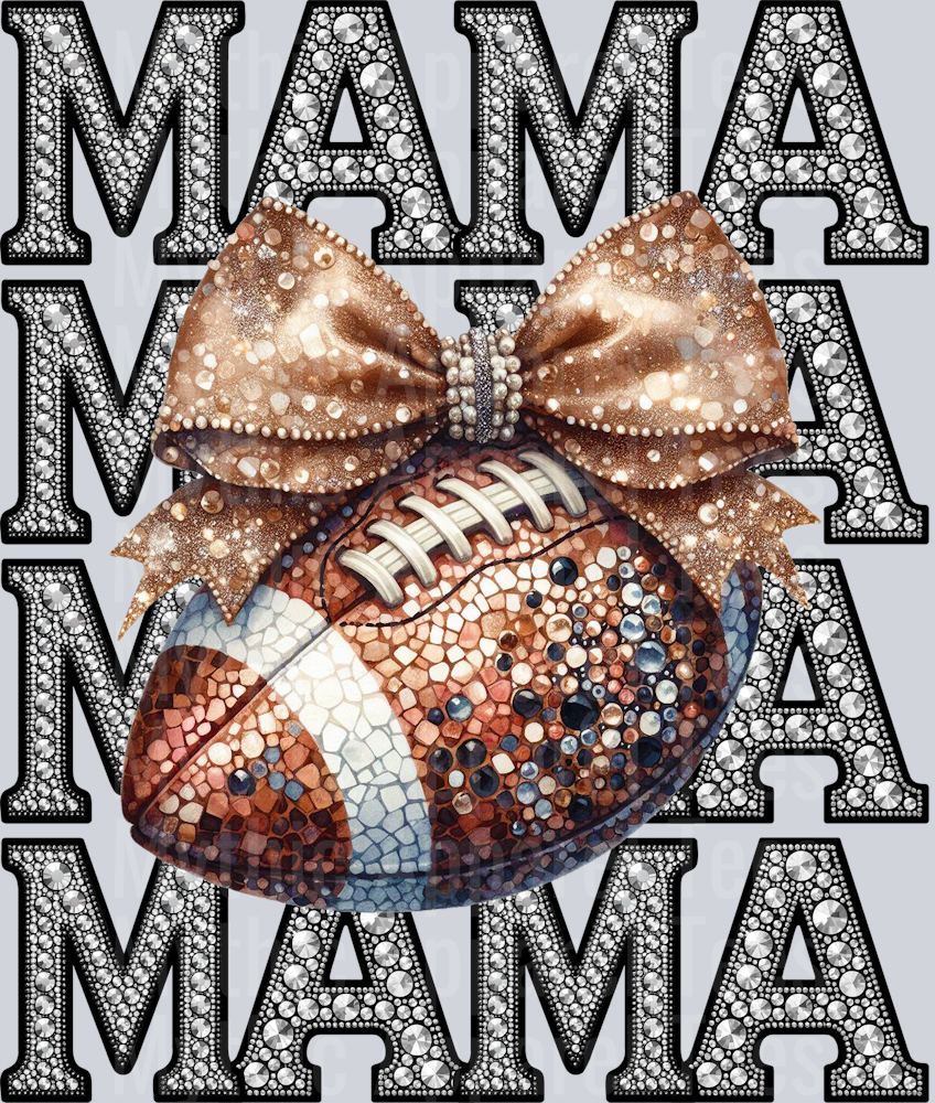 Rhinestone Football Mama School Spirit & Sports