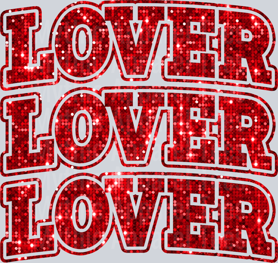 Lover Wavy Retro Funny Designs Valentines Day Sequin