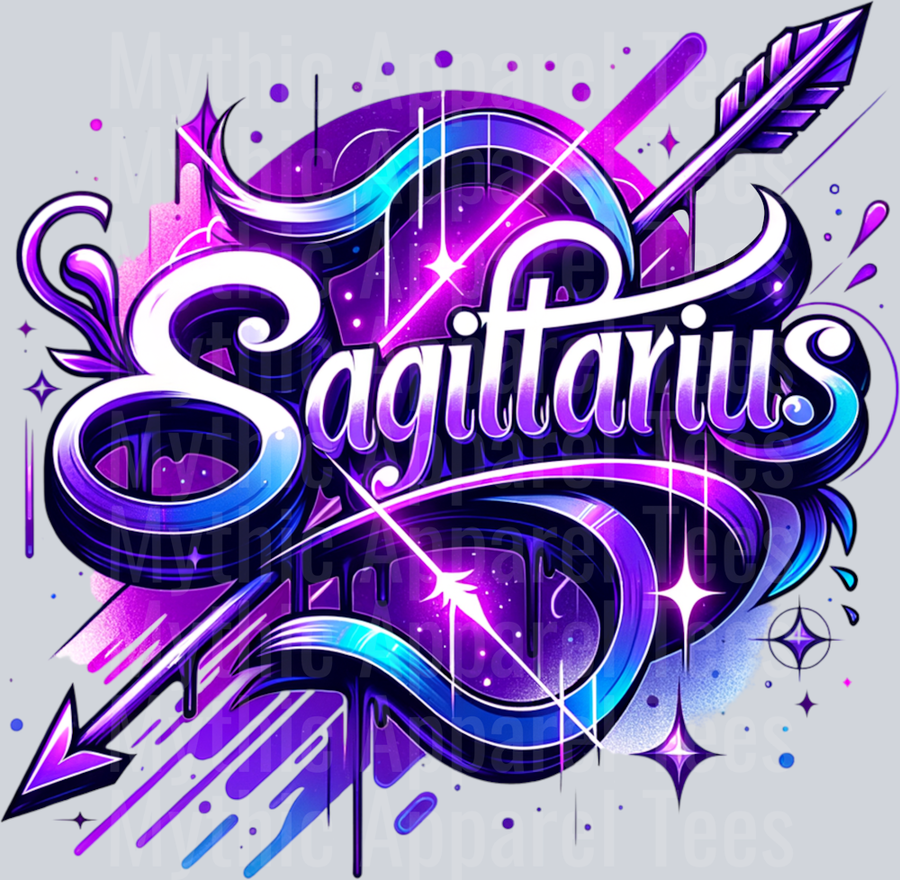 Sagittarius Purple Sign DTF Zodiac Sign Transfers