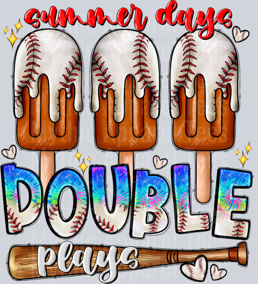 Summer Days Double Plays Drip Ice cream Baseball
