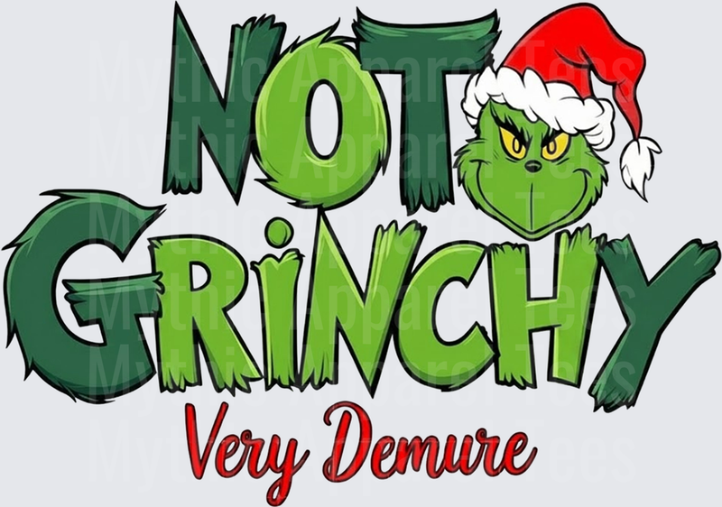 New Grinch Not Grinchy Very Demure Santa Hat Christmas