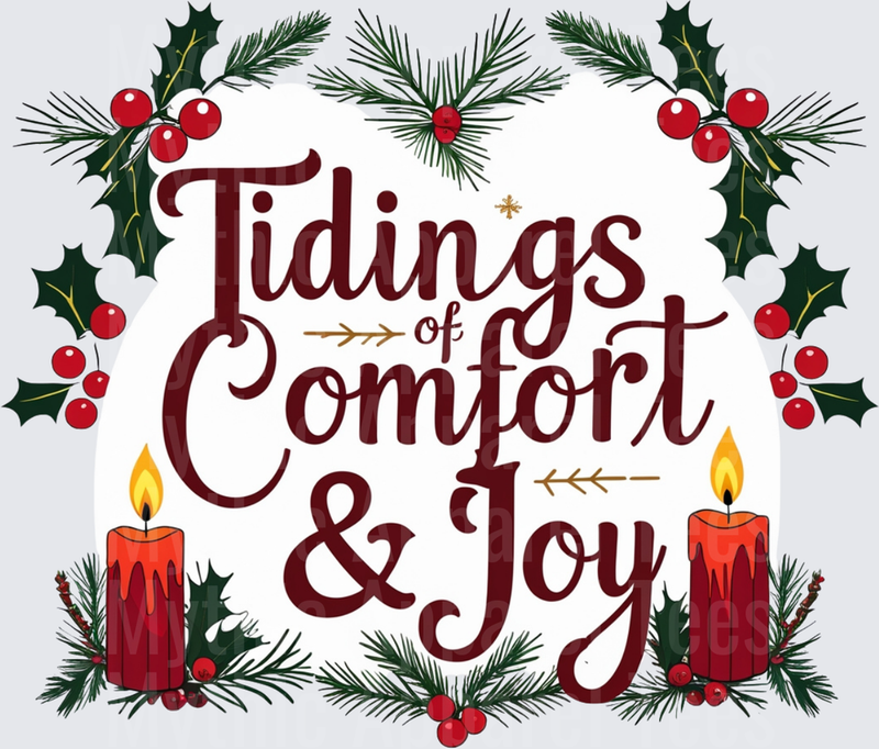 Christmas Tidings of Comfort and Joy Holly Candles Design