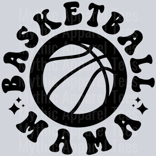 Basketball Mama Pocket Design Wavey Retro Style Funny Shirt Design