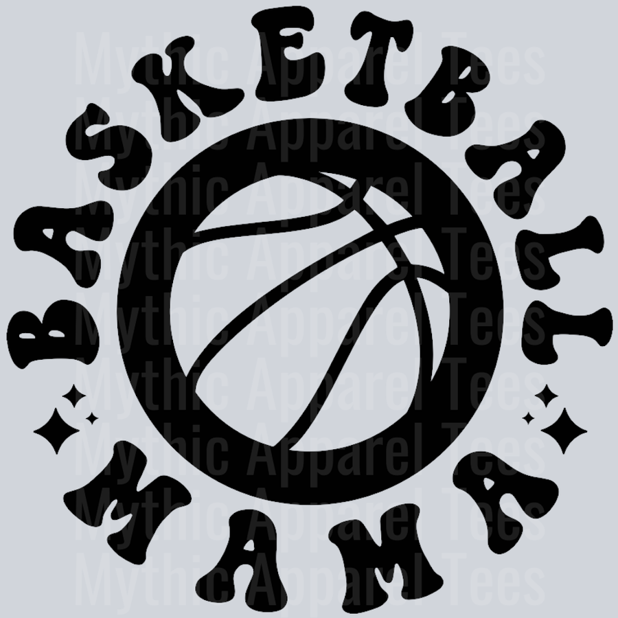 Basketball Mama Pocket Design Wavey Retro Style Funny Shirt Design