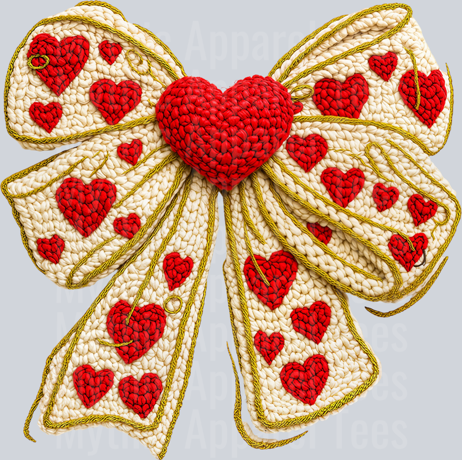 AZ624 Yarn Valentine Bow Png