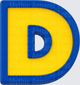 Toy Story Alphabet Letter D Blue Yellow 3D Block Style