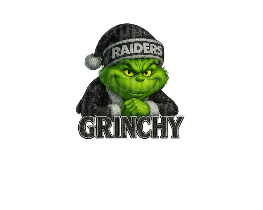 NFL Football Grinchy Grinch Wearing Las Vegas Raiders Christmas Santa Hat Holiday Design