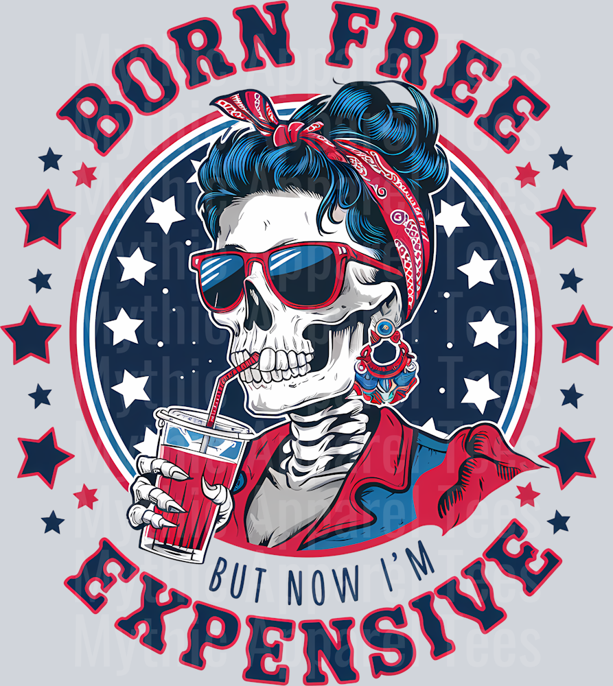 Born free but is now expensive DTF Skull Transfers