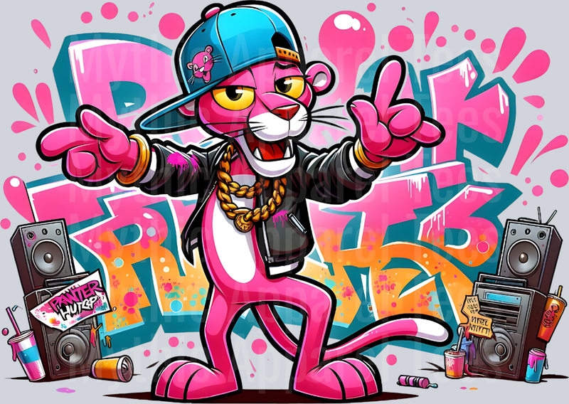 The Pink Panther Graffiti DTF Pop Culture Transfers