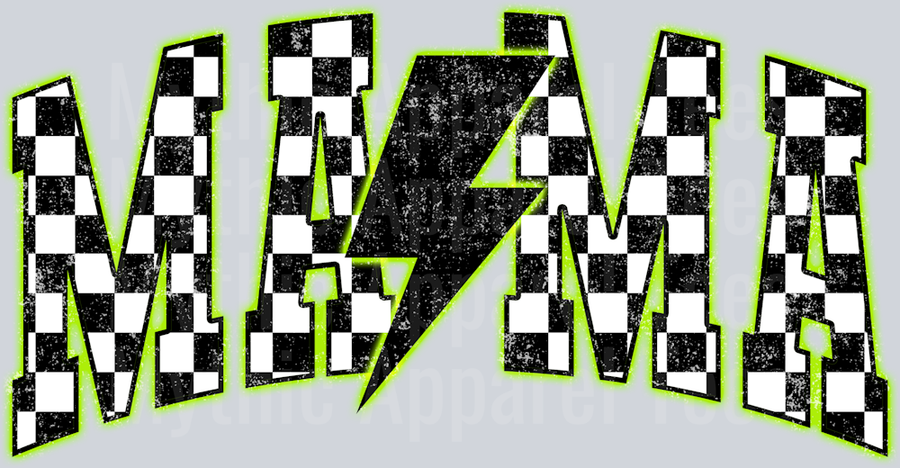 Green Neon Checkered Mama