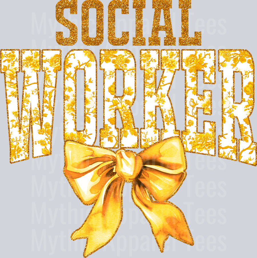 Yellow Toile Social Worker