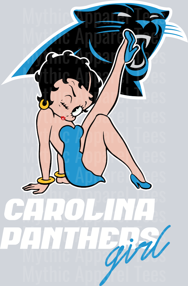 Carolina Panthers Girl Betty Boop DTF NFL Transfers