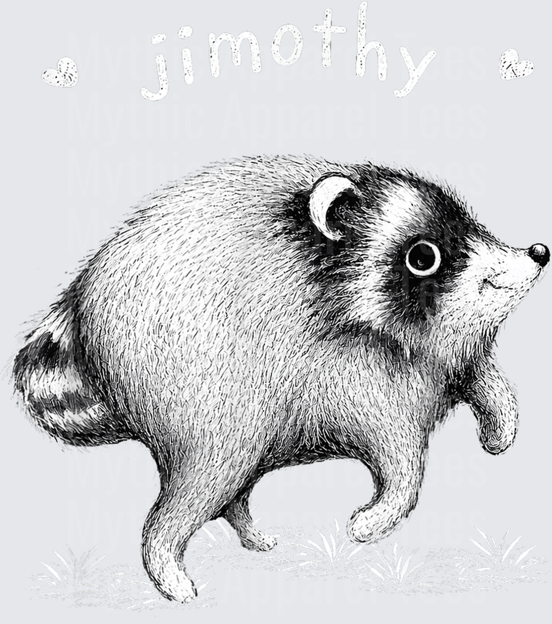 Jimothy the Chubby Raccoon Pencil Sketch Art