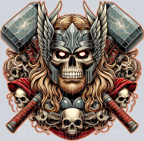Thor Hammers Skull DTF Superhero Transfers