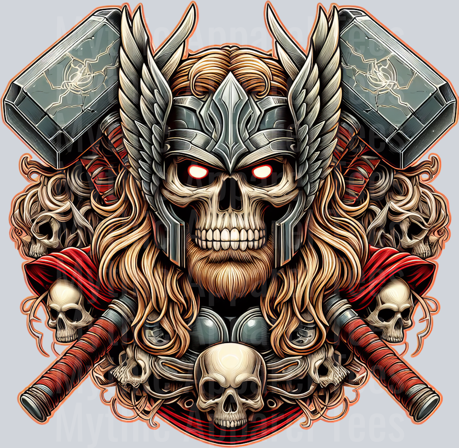 Thor Hammers Skull DTF Superhero Transfers