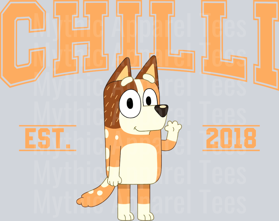 Chilli EST 2018 DTF Bluey Transfers