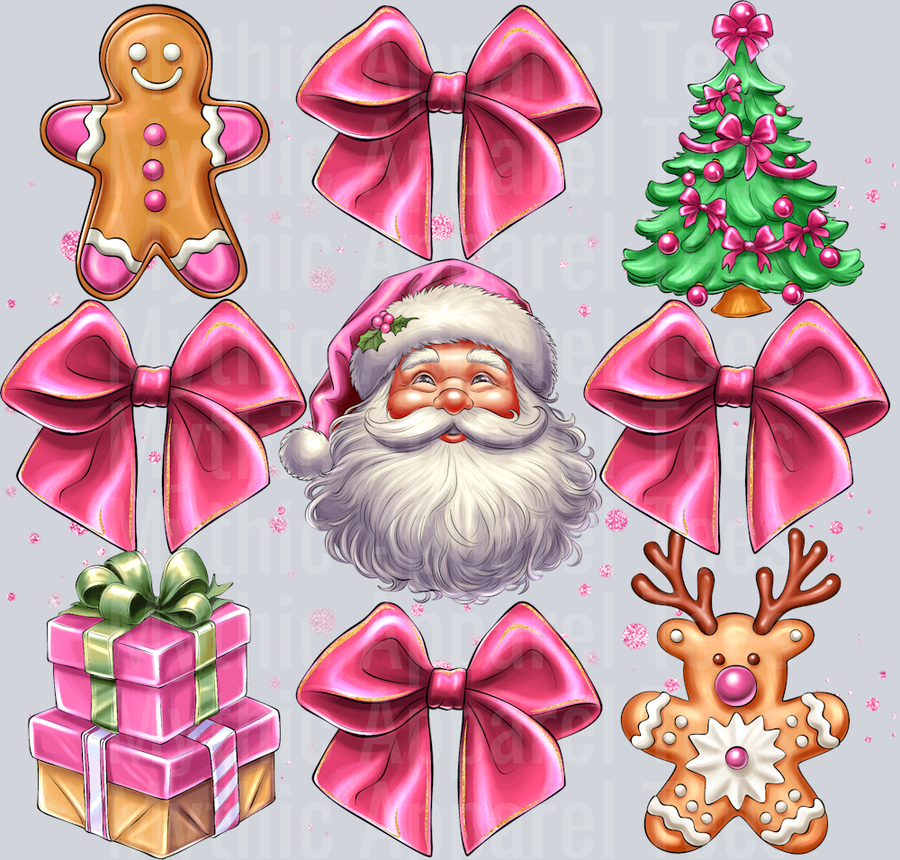 Coquette Santa Christmas Pink