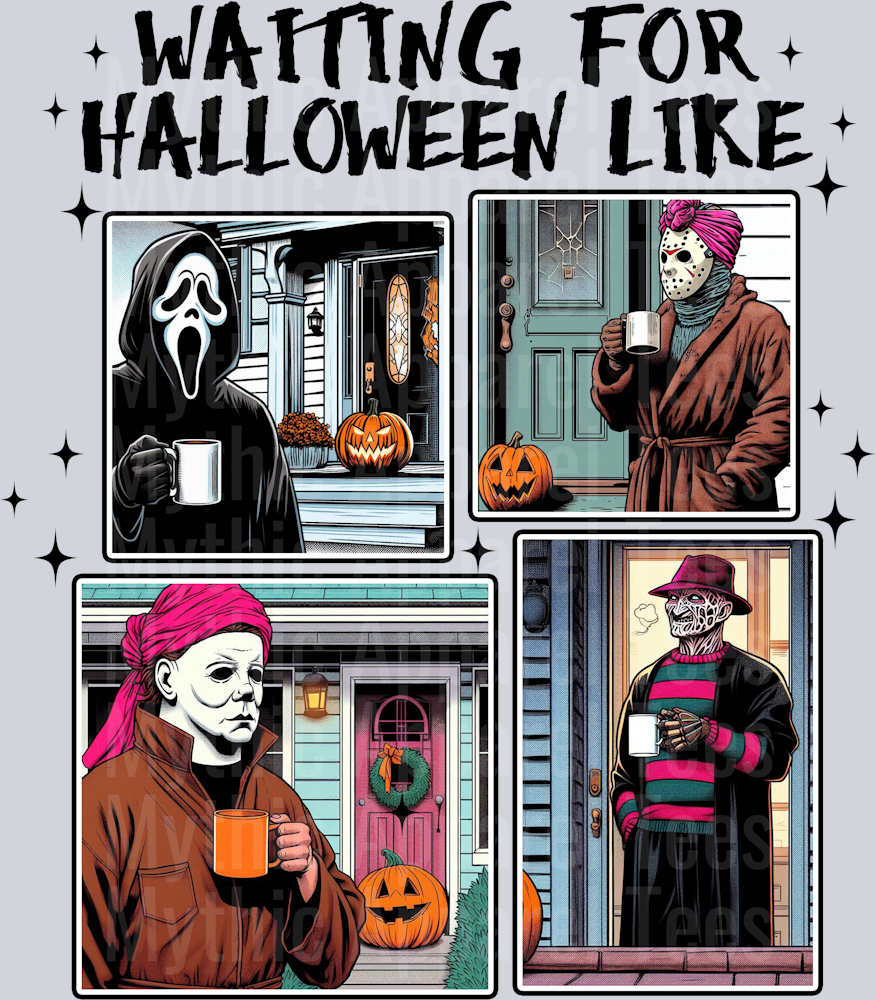Waiting for Halloween Like Freddy Michael Scream Ghostface Jason 2 Halloween DTF horror Movie Transfers