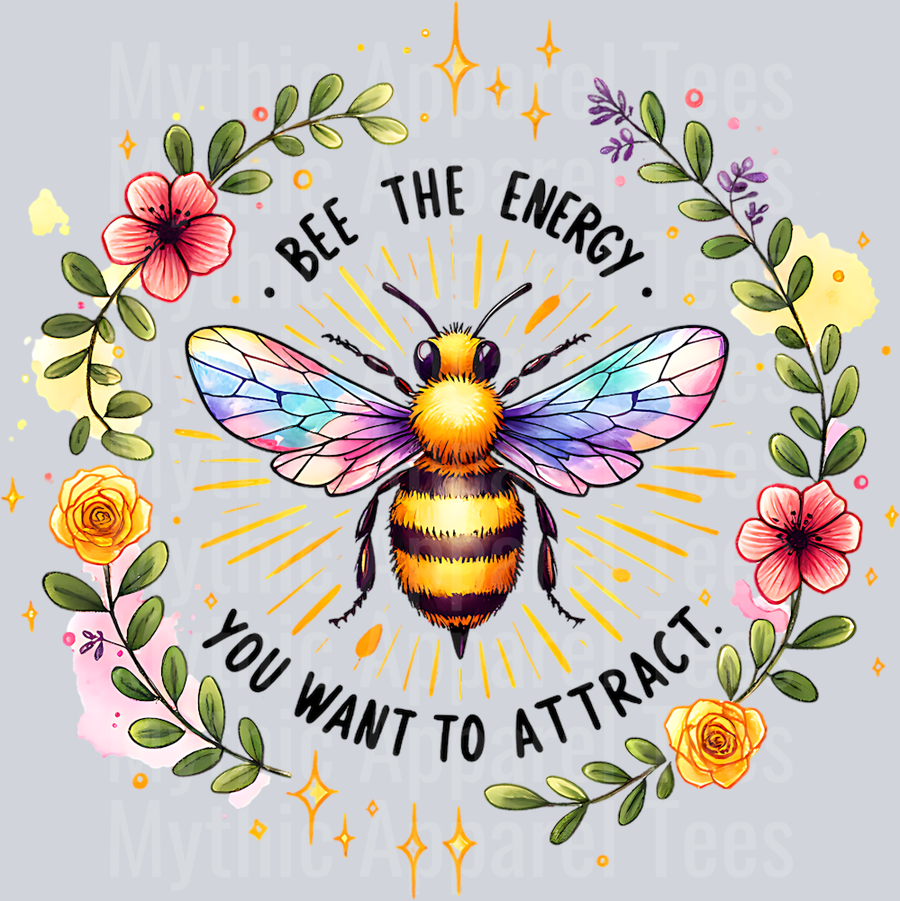 BEE THE ENERGY YOU WANT TO ATTRACT WATERCOLOR PNG