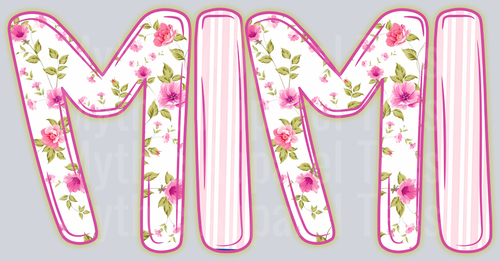 MiMi Light Pink Floral Pattern DTF MiMi Transfers