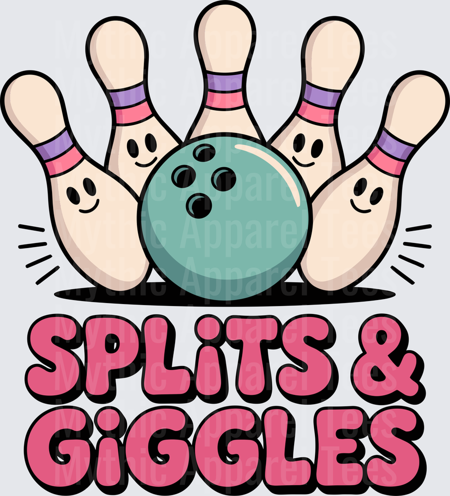 Bowling Splits & Giggles Cute Smiley Face Pins Teal Ball