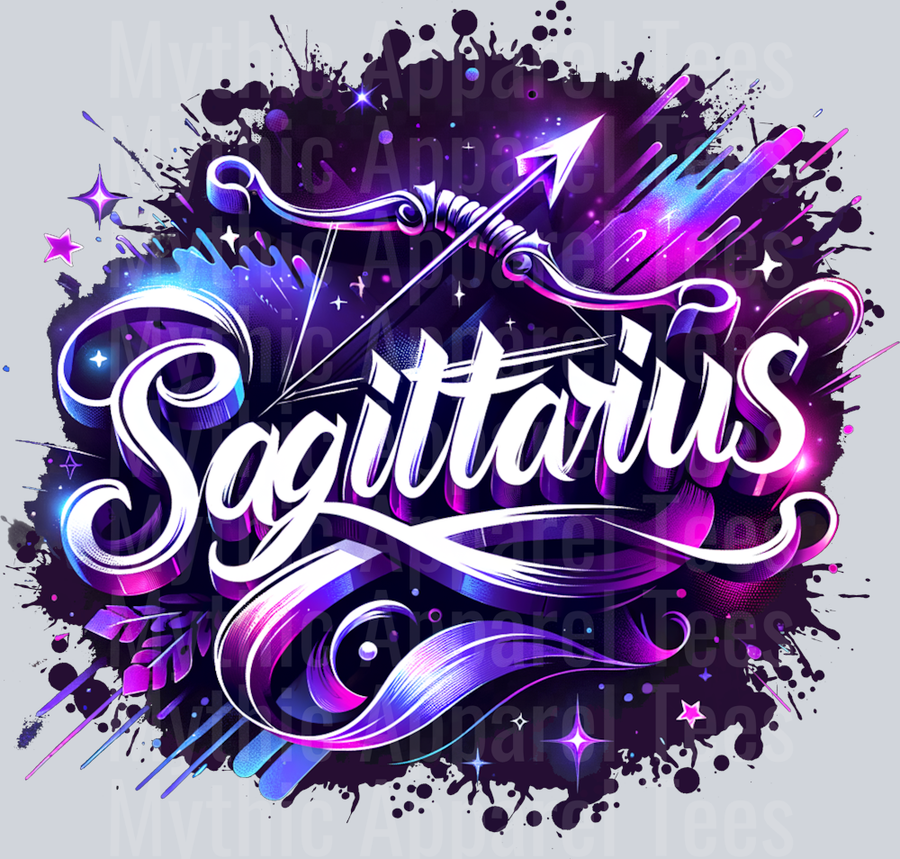 Sagittarius 2 Purple Sign DTF Zodiac Sign Transfers