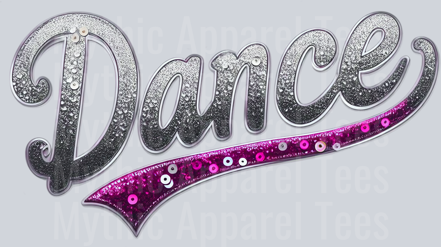 Dance Swoosh Sequins Pink DTF Dance Swoosh Transfers