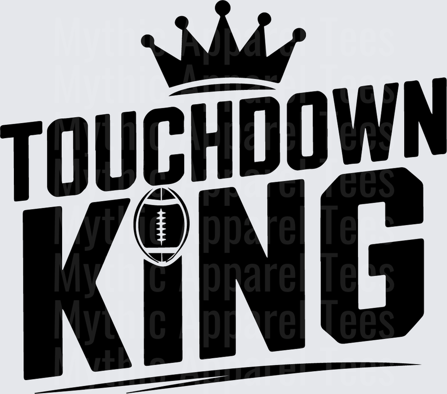 American Football Touchdown King Crown Bold Graphic