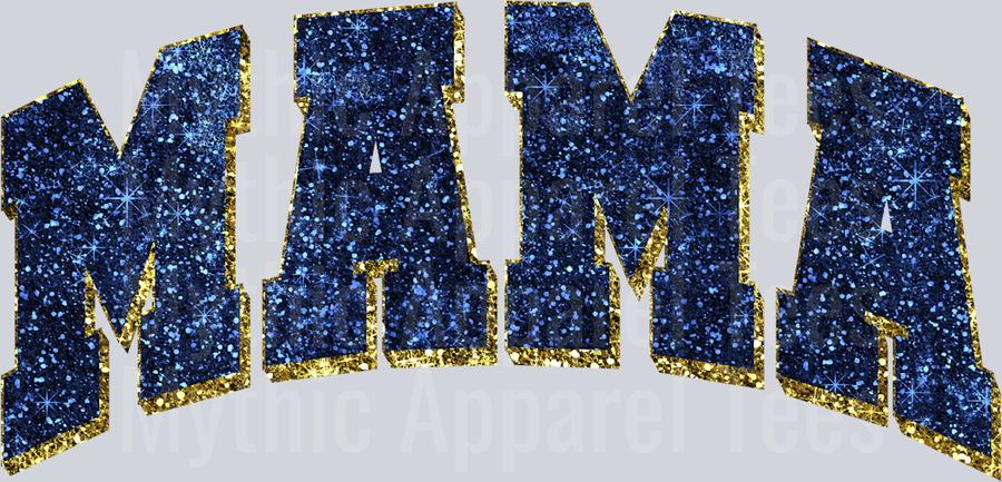 Mama 11 Blue Glitter DTF MOM Transfers